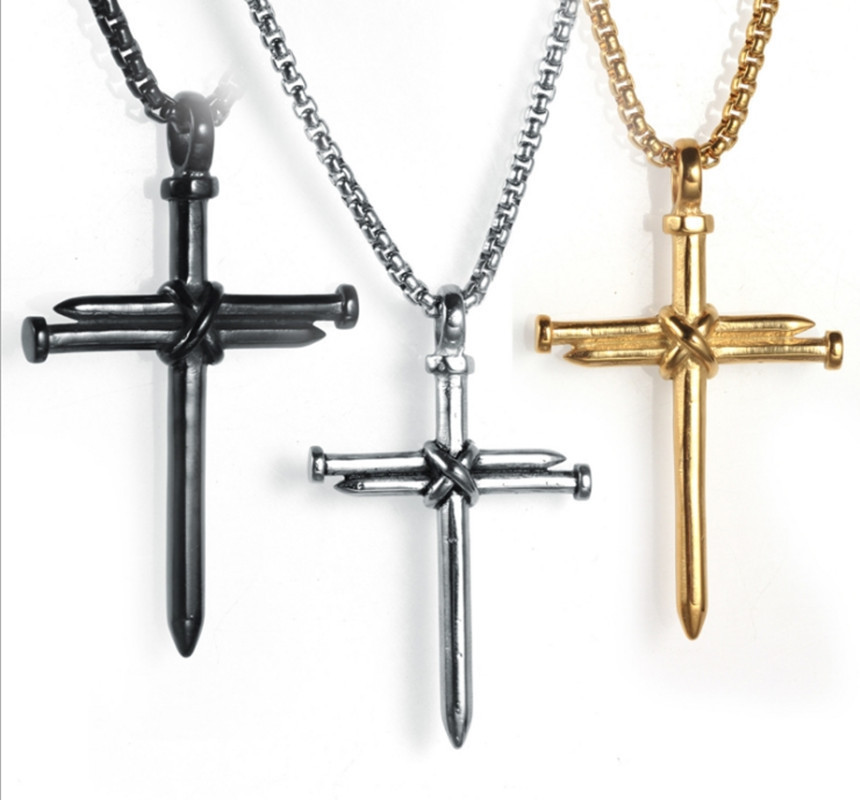 Street Occasion Alloy Material Cross Pattern 1 Piece Punk Cross Alloy Plating Unisex Necklace