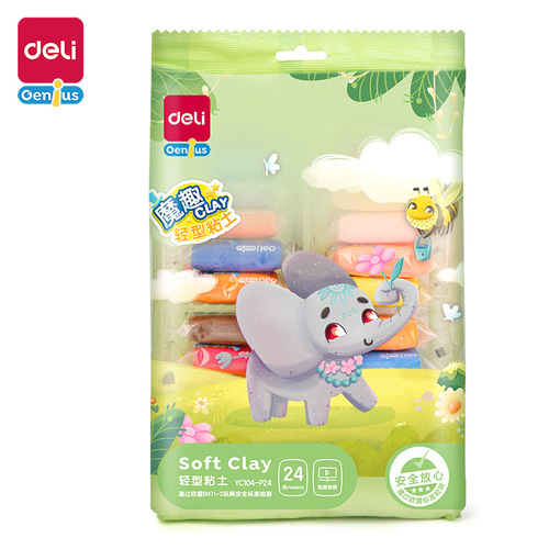 Deli ultra-light clay bags wholesale full set of mold plasticine light clay toys children's handmade colored clay set