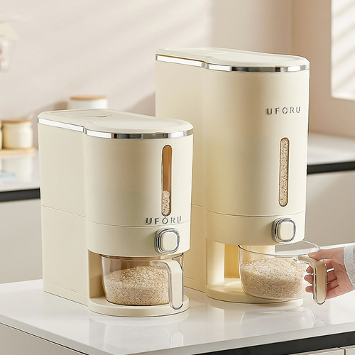 Pressing Rice Bucket Household Food Grade Rice and Grains Storage Box Moisture-proof Anti-insect Sealed Flour Storage Tank Rice Box 