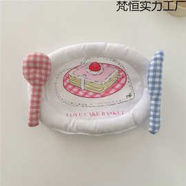 ins可爱蛋糕印花杯垫～少女心卡通桌面饰品装饰垫