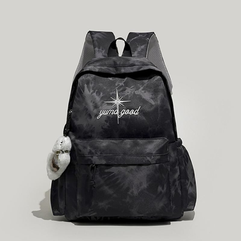 Cross-border Japanese-style tie-dye ins embroidered simple high-end large-capacity backpack for middle school, high school, and college students