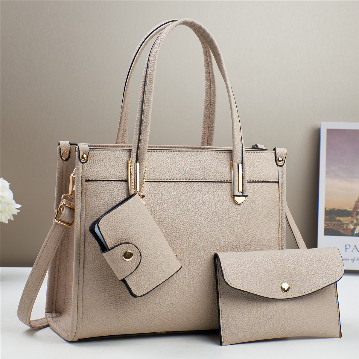 Fabricantes bolsos de comercio exterior mujeres 2025 nuevo bolso de mano mano textura de hombro liso inclinado bolso de moda de mujer coreana