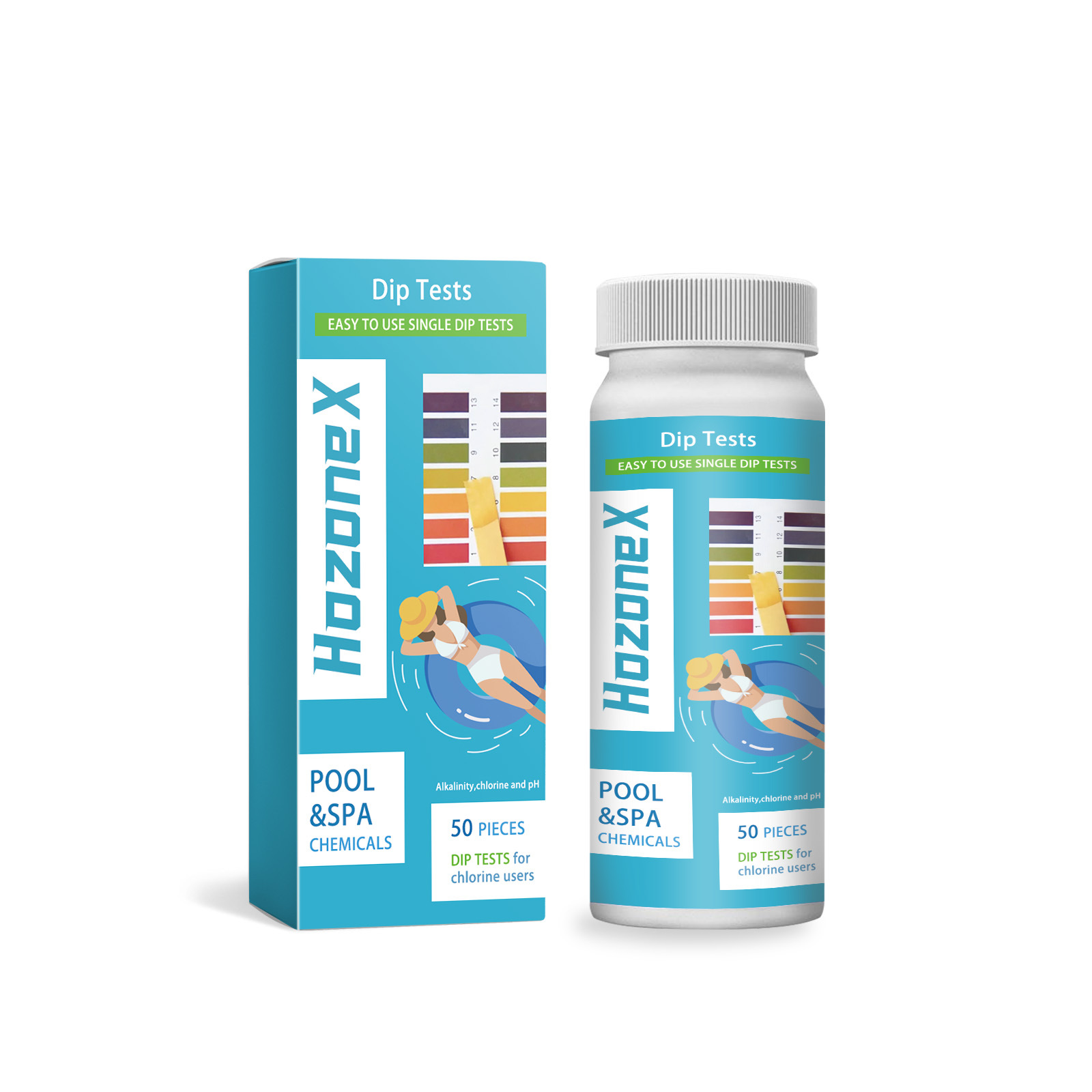Hozonex Swimming Pool Three-In-One Ph Test Paper Test Paper Accurate Comparison Simple Swimming Pool Water Quality Test Paper
