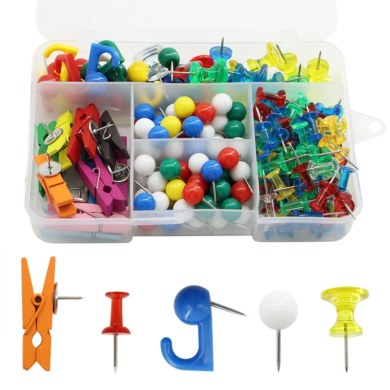 Amazon 200 красочные рождественские канцелярские принадлежности H-образная настенная шпилька для гвоздей, 5 комбинированных булавочных щиколоток для доски объявлений