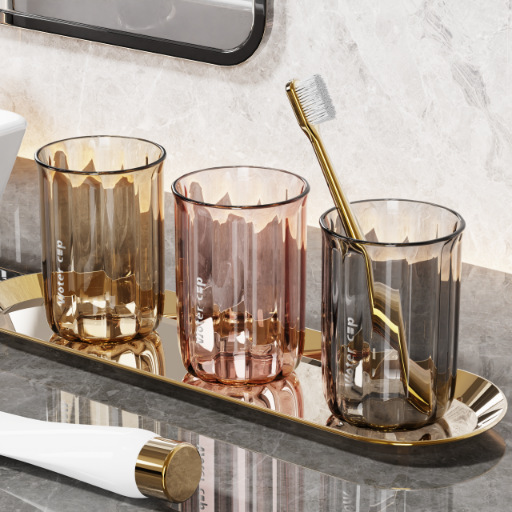 Taza de enjuague bucal Couple Taza de cepillo de dientes Taza de lavado para niños Pasta de dientes transparente Caja de almacenamiento de cepillo de dientes Taza de dientes de lujo ligero para el hogar