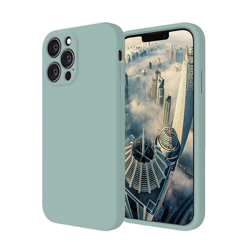 Funda de silicona líquida para Apple 14PRO, anticaídas, protección completa de la lente, funda de silicona IP14PM con orificios precisos