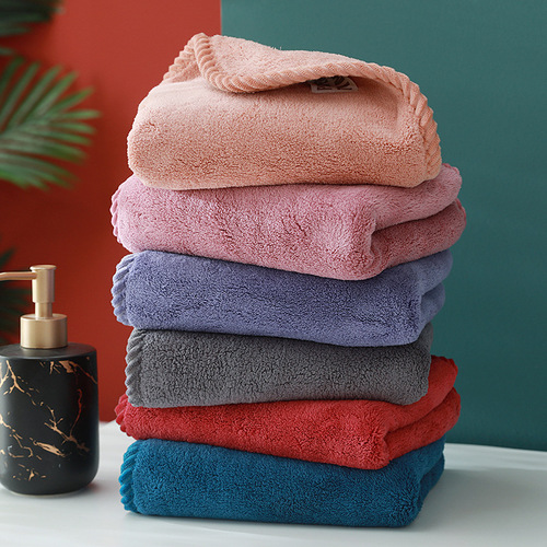 Coral velvet towel Thickened water-absorbent quick-drying beauty salon dry hair towel hand towel group purchase gift factory wholesale