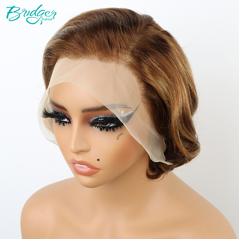 Parrucca 13x 4 pizzo frontale taglio pixie capelli elfo parrucca vita reale copertura_voghion.com