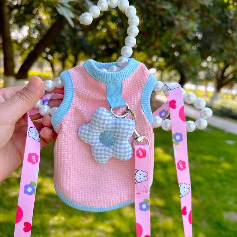 Roupas para cães e gatos primavera e verão pet britânico curto azul gato anti-derramamento protetor solar respirável tração teddy bichon colete