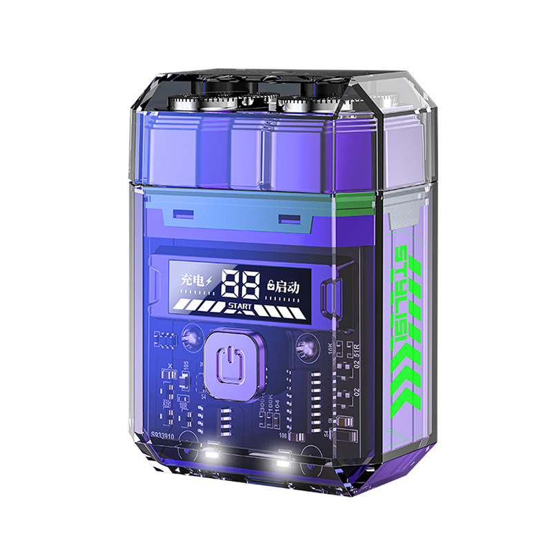 Dake 卸売双頭電気シェーバー男性用大容量ポータブル透明シェーバーギフト透明シェーバー|undefined
