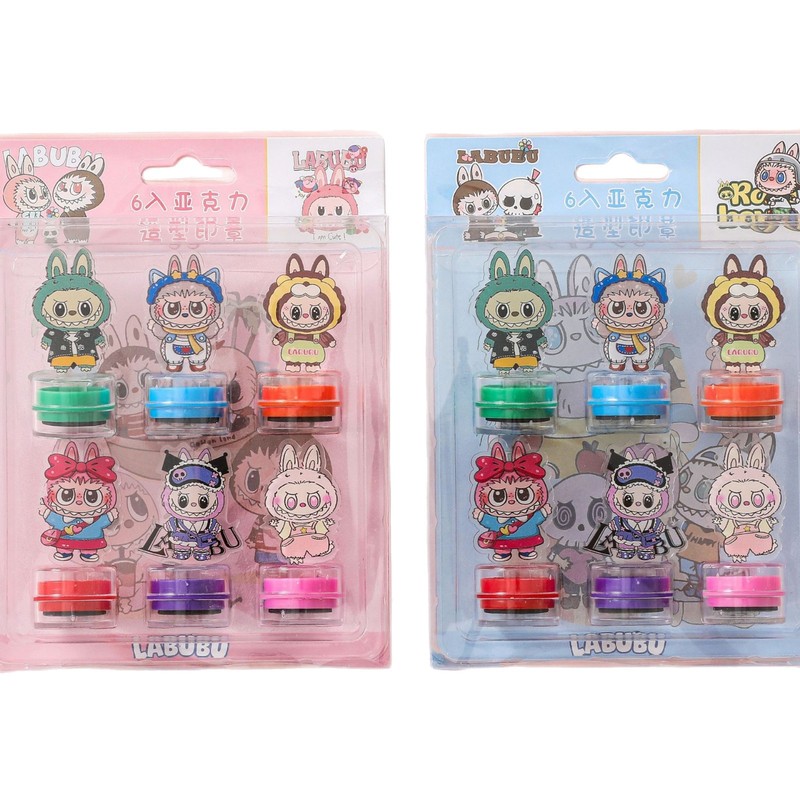 クロスボーダー新ラブブ6ピースアクリルシールかわいいDIYハンドブックシール幼稚園絵画スタンプ|undefined