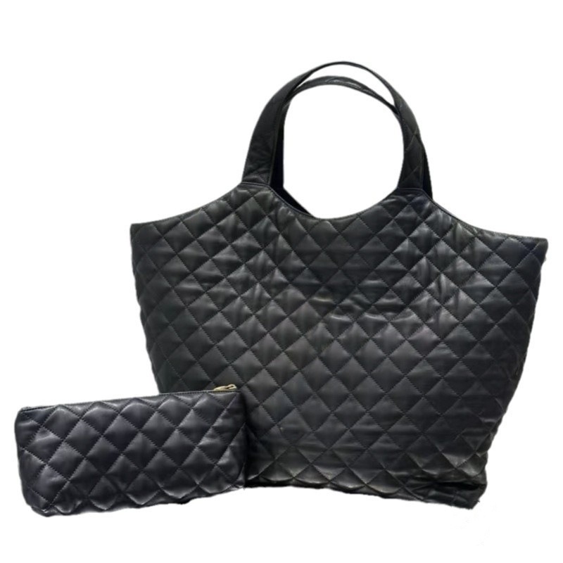 Yangshulin Lcare Tote Bag For Women Large Capacity Commuter Bag Quilted Shoulder Underarm Lambskin Shopping Bag - Thumbnail 5