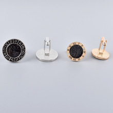 欧美合金罗马数字圆形法式袖扣创意百搭西服衬衫百搭袖钉饰品配饰