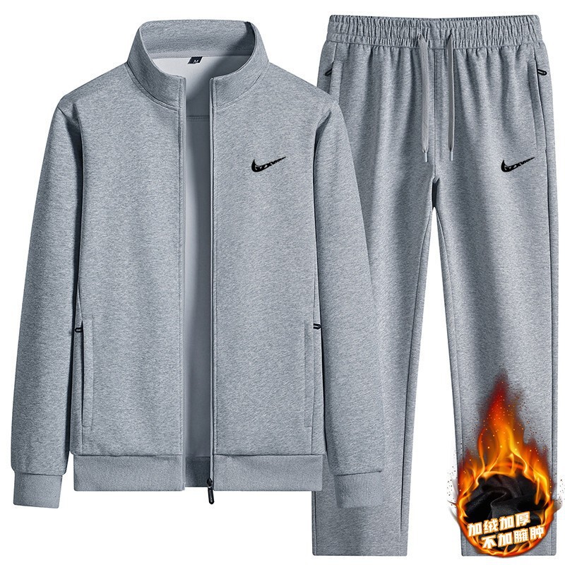 Cross-Border Men's Clothing Spring and Autumn New Cardigan Sweatshirt Stand-Up Collar Jacket and Trousers Two-Piece Set Men's Outdoor Casual Sports Suit