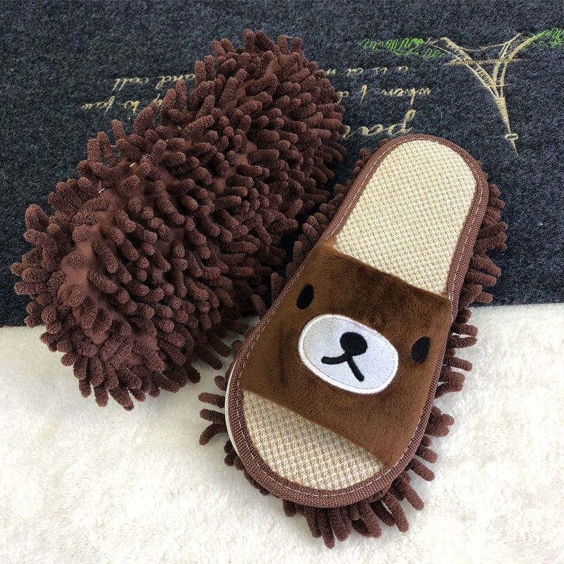 2026 Silent Four-Season Open-Toe Lazy Floor Cleaning Slippers for Home Wooden Floors, Removable and Washable Kitchen Cleaning Slippers