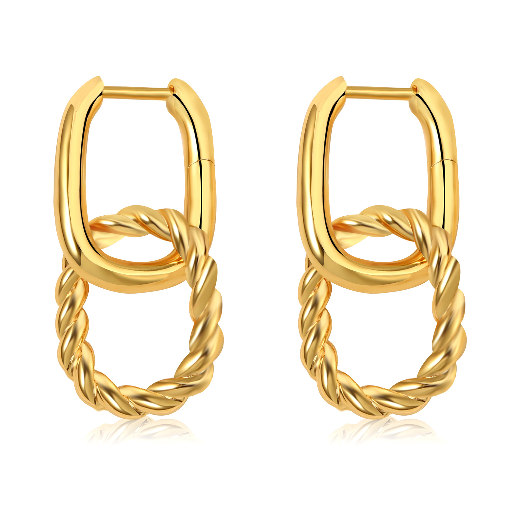 european-and-american-ins-style-niche-high-end-design-sense-copper-plated-real-gold-earrings-u-shaped-double-loop-twist-pendant-earrings-removable