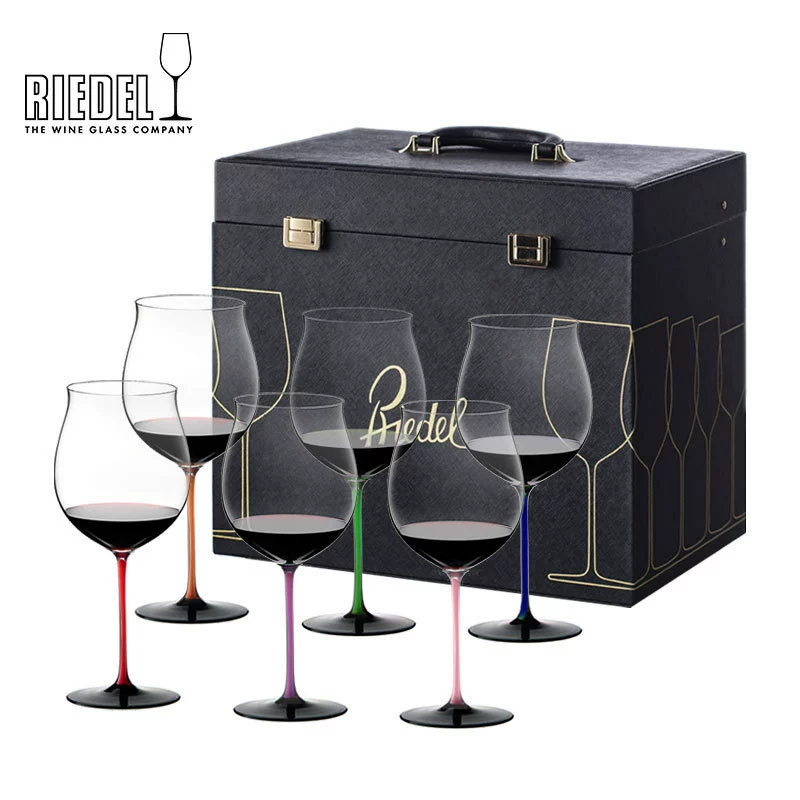 Австрийский импорт RIEDEL Duduo черный галстук-бабочка 6 цветных стержней Бордо хрустальный бокал для вина Набор подарочных коробок