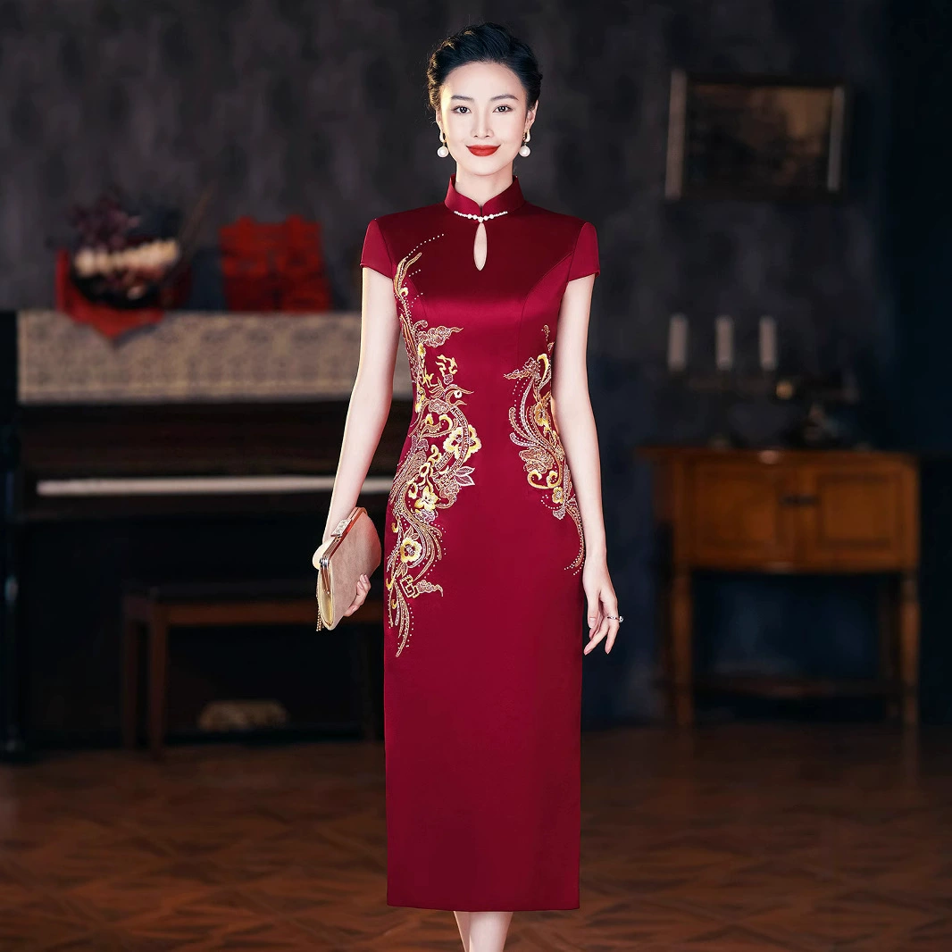 Ацетат чонсам благородный свадебное платье свекрови