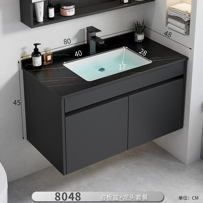 Gabinete de baño de aluminio moderno espacio combinado lavabo lava