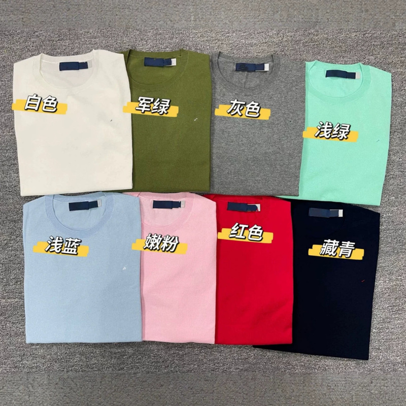 R/L Ralph Lauren Embroidered Logo Pima Cotton Round Neck Short-Sleeve Women's Top Pure Cotton Slim-Fit Knitwear Thin T-Shirt