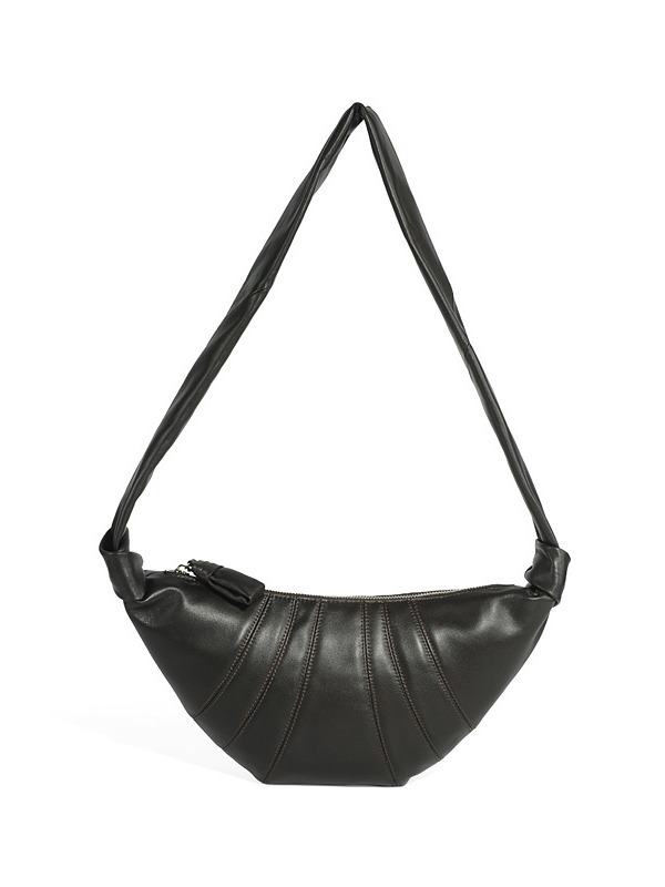 シープスキン新しくアップグレードされたレザークロワッサンバッグ第一層本革ショルダーバッグクロスボディバッグ