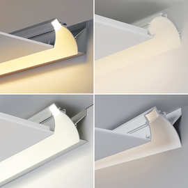 LED 隐形线条灯嵌入式灯槽铝材洗墙灯 线性反光槽 铝合金反光灯槽
