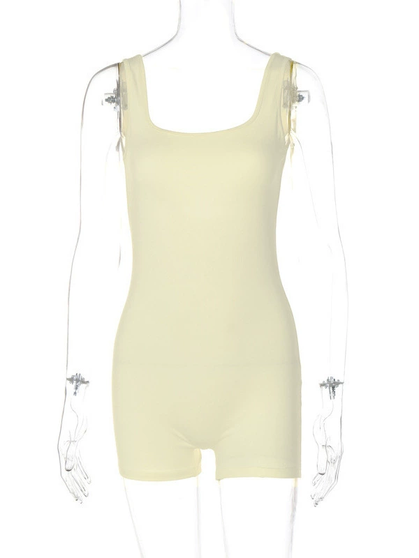 Winter Base Comfortable Full-Body Shapewear Bodysuit - Light Yellow, Tight Fit