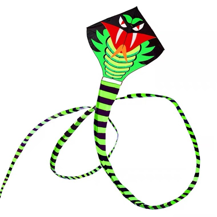 Cometa de serpiente de cola larga Weifang nuevo modelo, diseños de serpiente grande, dragón y serpiente verde, para adultos, fabricante directo, venta al por mayor para puestos
