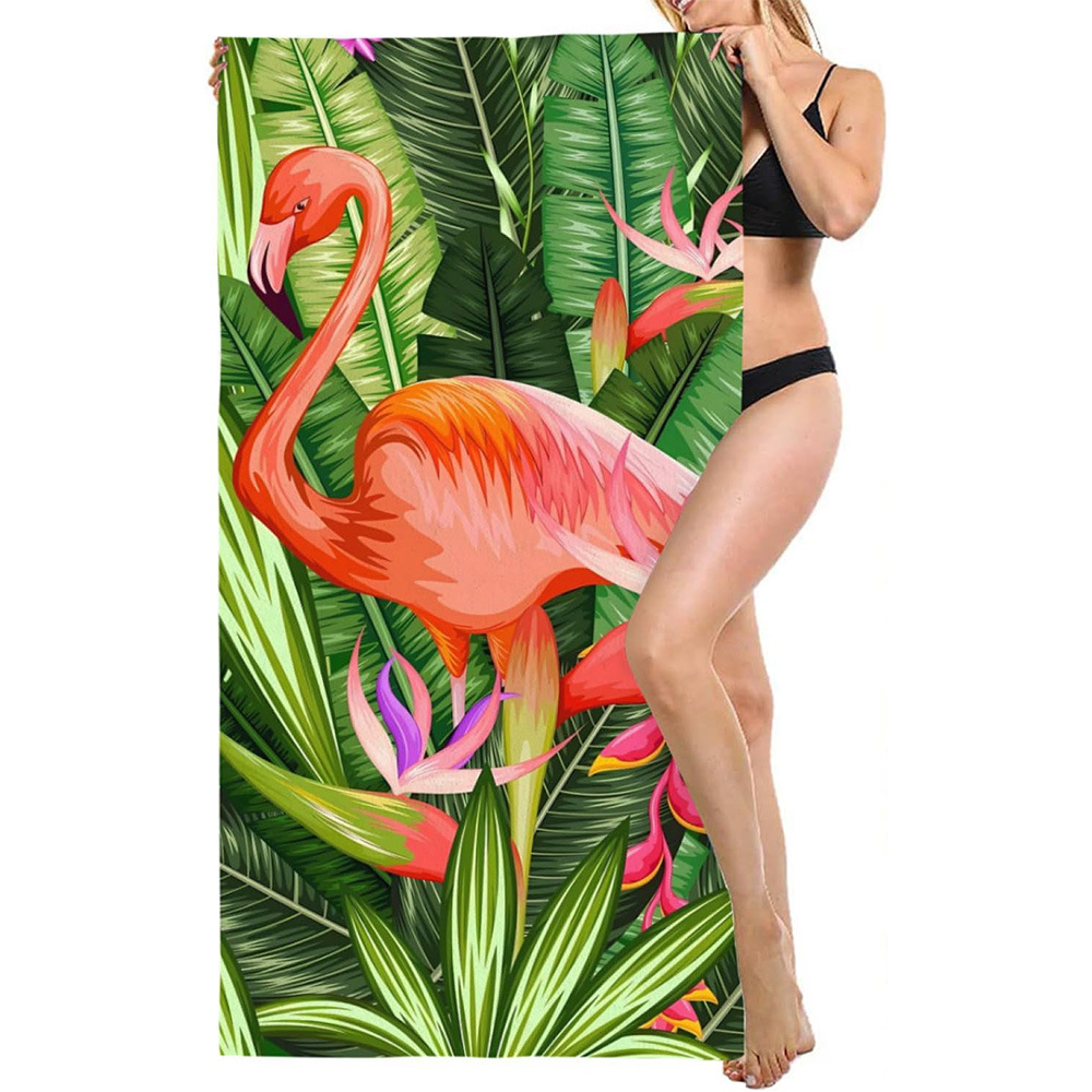 Impresión transfronteriza toallas de playa comercio exterior JIT toallas de microfibra tela toallas de baño de flamenco cola de pescado