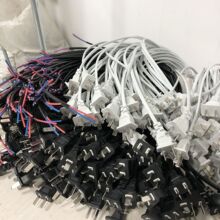 两脚插头2芯0.5平方0.75平方软膜灯箱插头线灯头电源线裸尾小电器