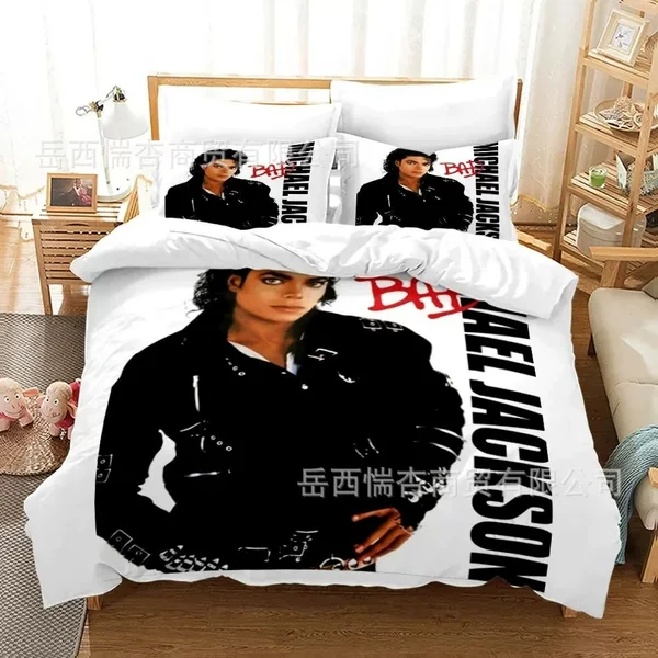 Zhuixing Home Textiles 3D Digital Printed Michael Jackson Series Celebrity Duvet Cover and Pillowcase Three-Piece Set