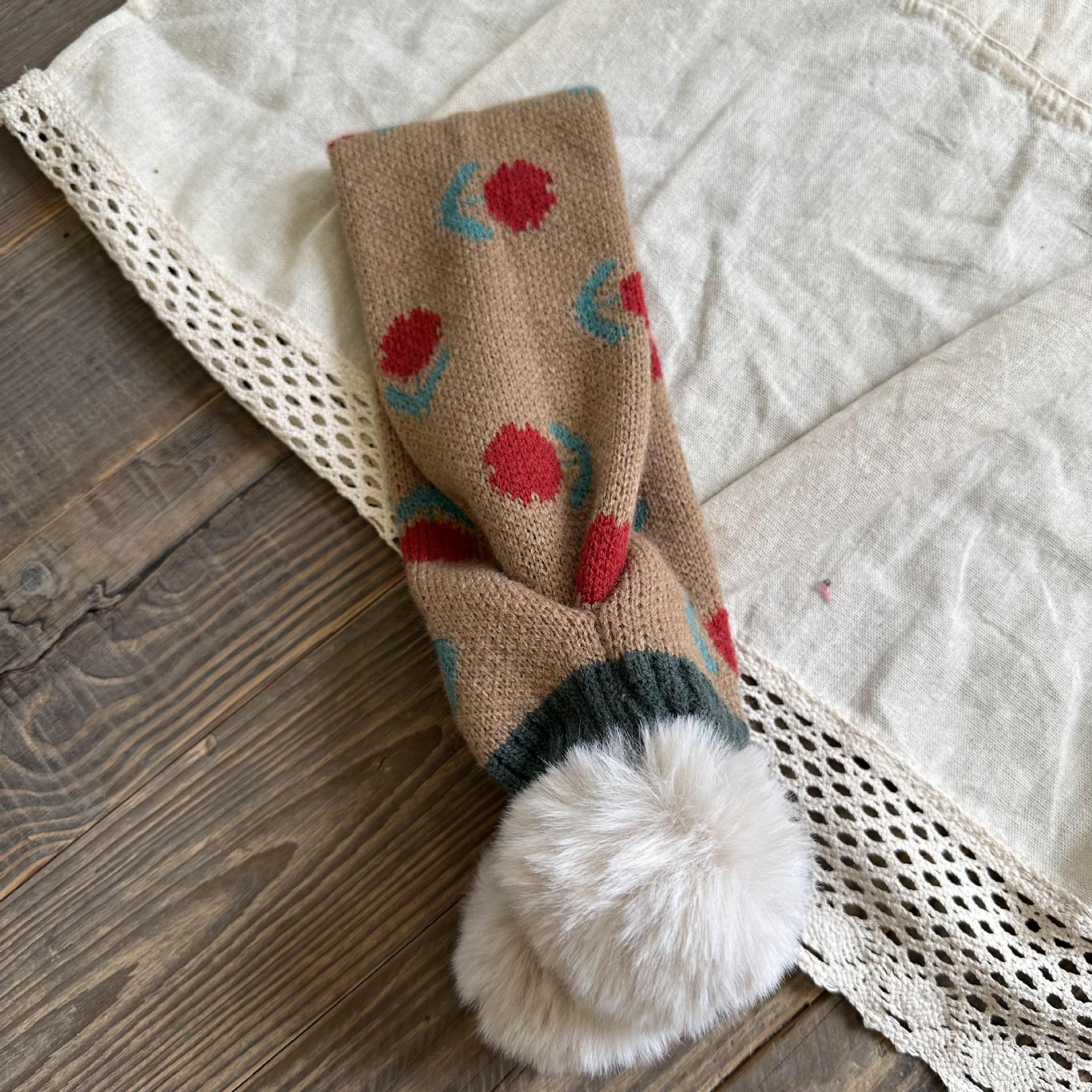 Children's scarf winter fashion ins cute flower knitted warm baby bib_voghion.com