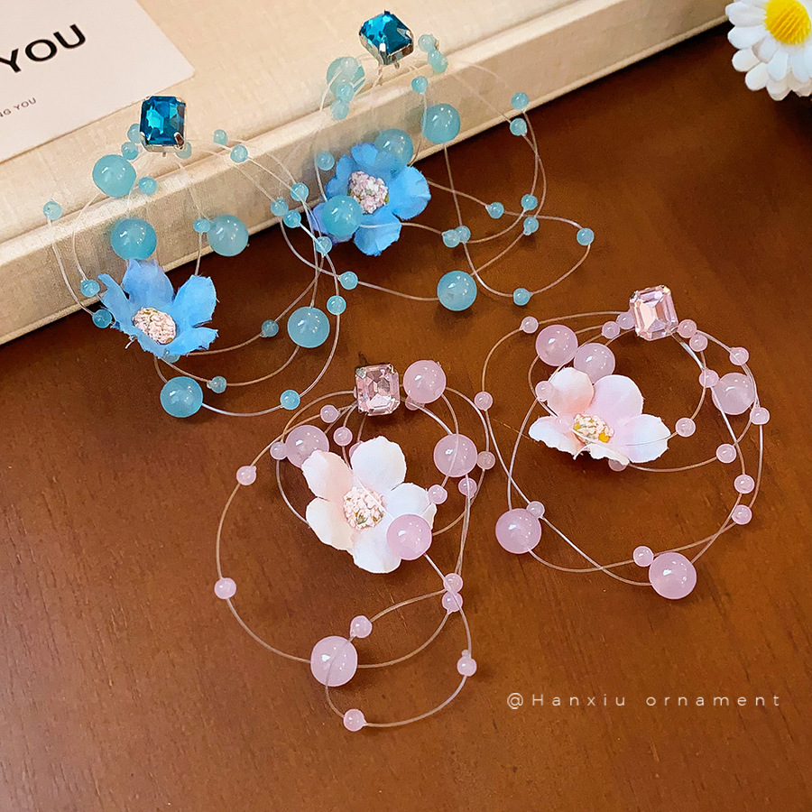 Korean glass fresh cute fashionable universal earrings