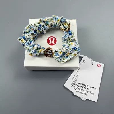 Saç üçün rezinlər: Metal Logo Hair Accessory - si-hair-tie-blue-flower