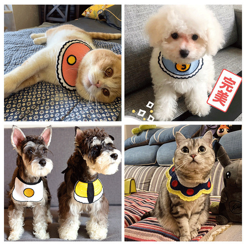 Cute puppy drool triangle scarf cat neck scarf pet bib scarf Teddy decorative accessories bib Shiba Inu