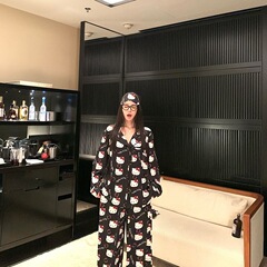 ハローキティ猫パジャマ女性の春と秋の新しい長袖ズボン日本人学生ホーム服スーツアウターウェア漫画