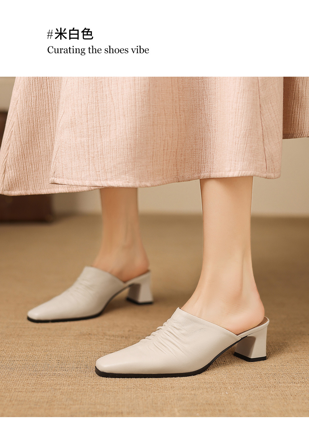 Sandal cao gót nữ mũi kín gót hở, gót 5 cm — đen chi tiết 11