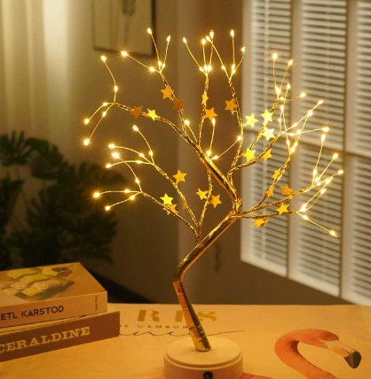 72 heads of warm light, bright light gold belt lens copper wire lamp + USB