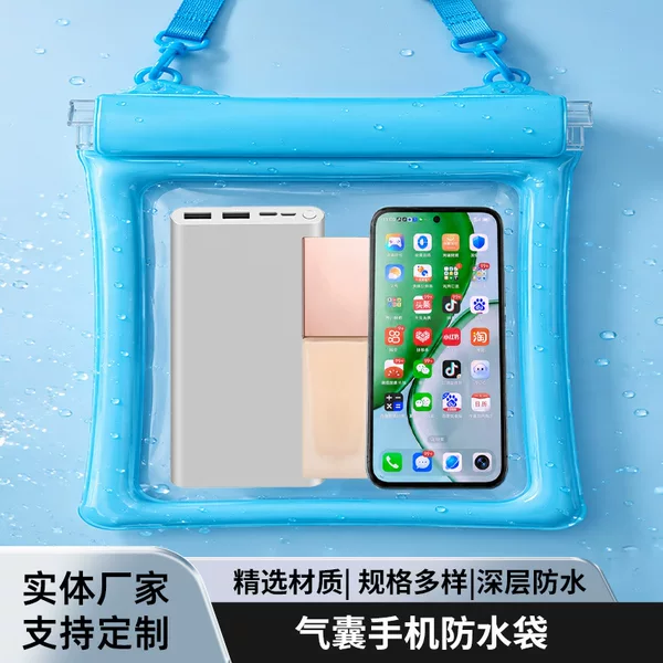 New waterproof phone bag for seaside swimming, transparent touch screen, large capacity design, crossbody amusement park waterproof phone bag
