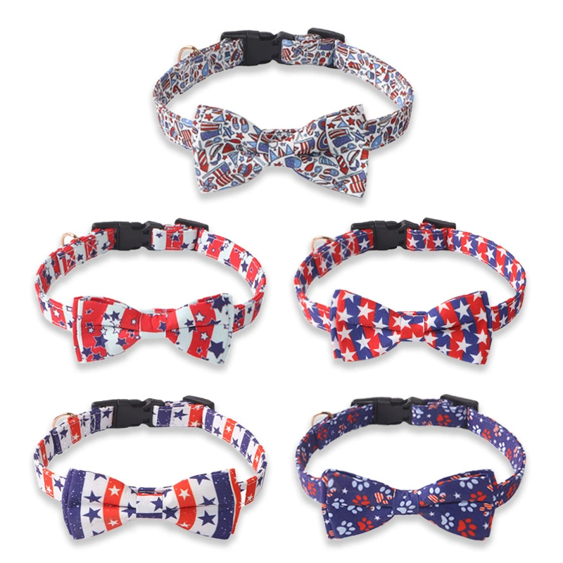 Aminger новые зоотовары пластиковые пряжки американский флаг воротник День Независимости Лук Ошейник
