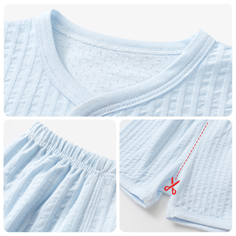 Bebé traje de manga corta primavera y otoño verano Niños Niñas Ropa delgada de verano niño niños dividir ropa de bebé de dos piezas image 5