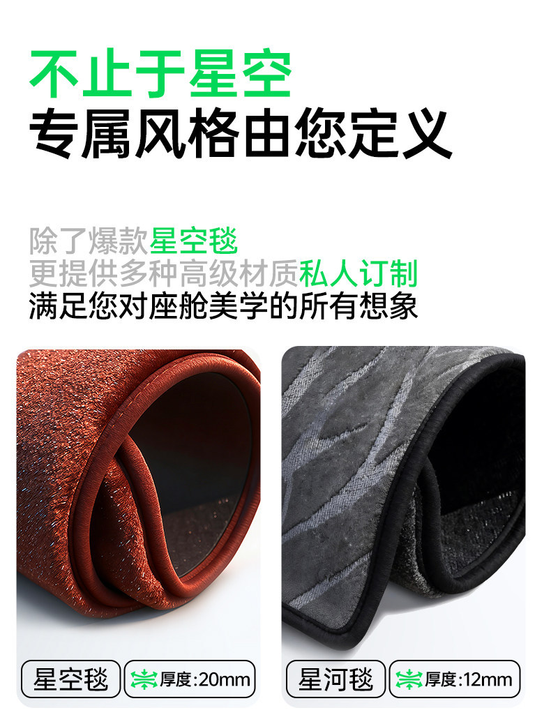 Suitable for the New Zeekr 009 Floor Mats, Starry Sky Carpet Surface, 26 Types of Car Interior Modification Accessories, Trunk Mat