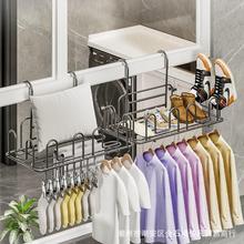 阳台晒鞋架神器防盗窗护栏杆窗户室外晾晒架凉鞋架子窗外晾衣架