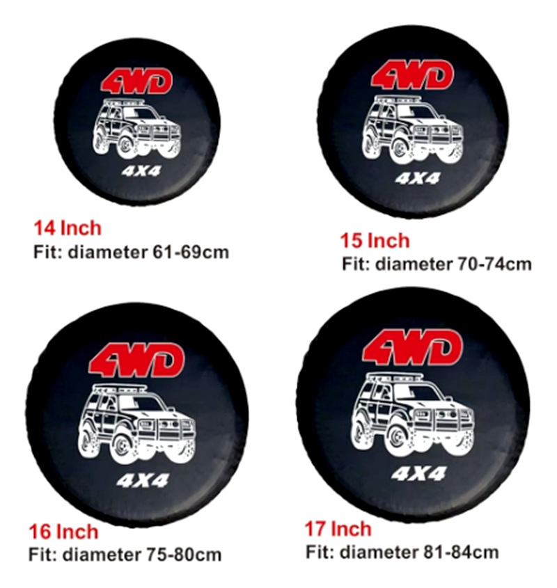 Tire Cover Car Cover 14-17 Inch Protective Cover Tire Cover Dust Cover Suitable for Cars, Electric Cars, Rovers, Off-Road Vehicles