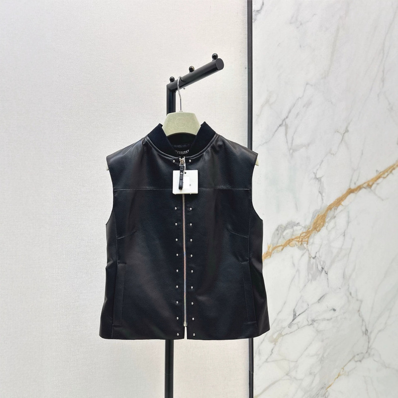 Shenzhen Nanyou 26 early autumn high-end elegant equestrian style genuine leather vest