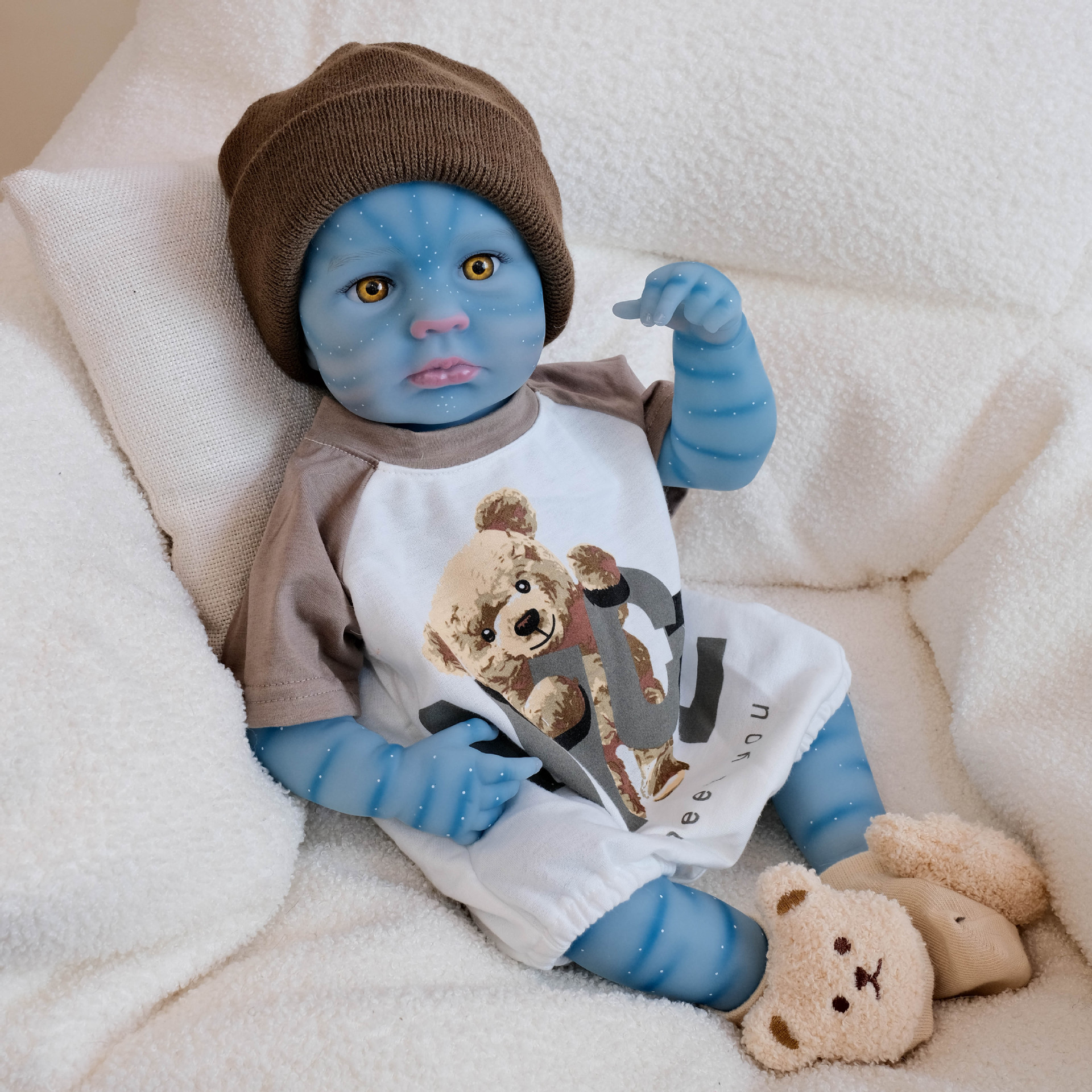 19 pulgadas de manga corta osos LOULOU Avatar muñeca de simulación hecha a mano regalo de juguete para niños