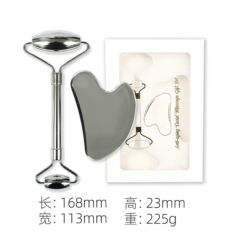 Dispositivo de belleza con rodillo de acero inoxidable para hombres y mujeres, bastón de masaje compacto y práctico, bastón de masaje con rodillo de doble cabezal al por mayor