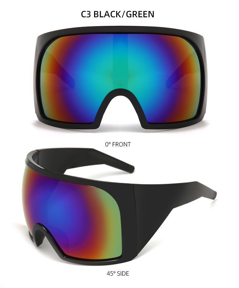 Solid Color Pattern Unisex Gender Streetwear Style Streetwear Solid Color PC UV400 Protection Special-Shaped Mirror Full Frame Men's Sunglasses