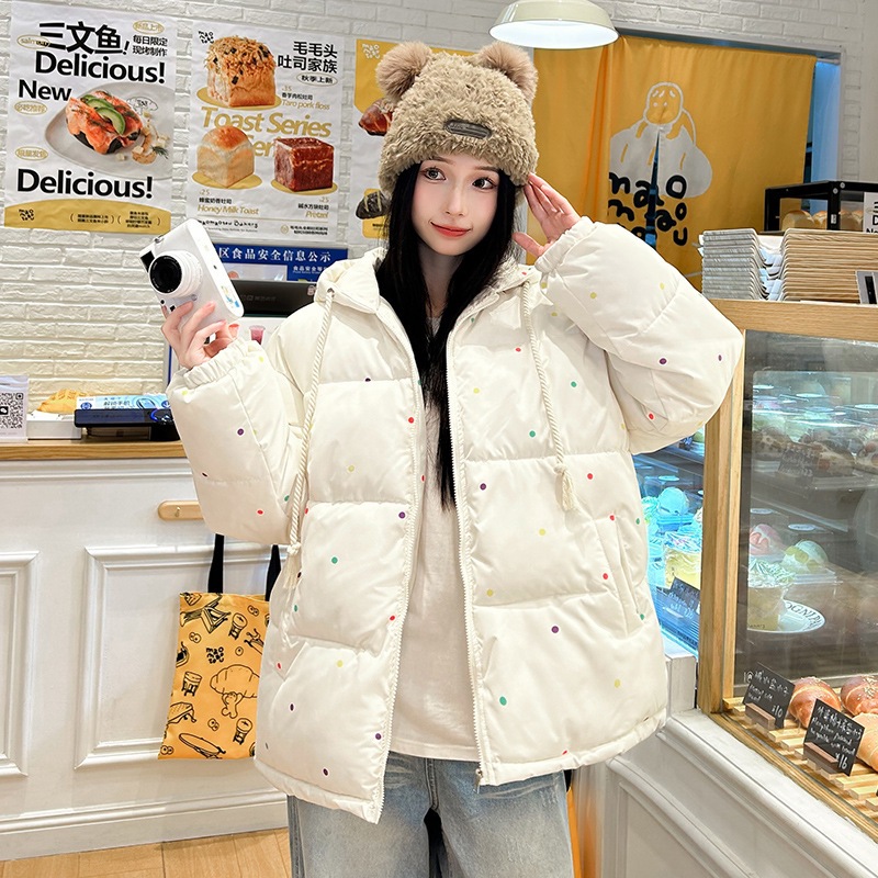 Invierno nuevo dulce punto de tormenta de la universidad chaqueta de algodón encapuchado escolares japonesas lindas chaqueta de algodón caliente gruesa image 6
