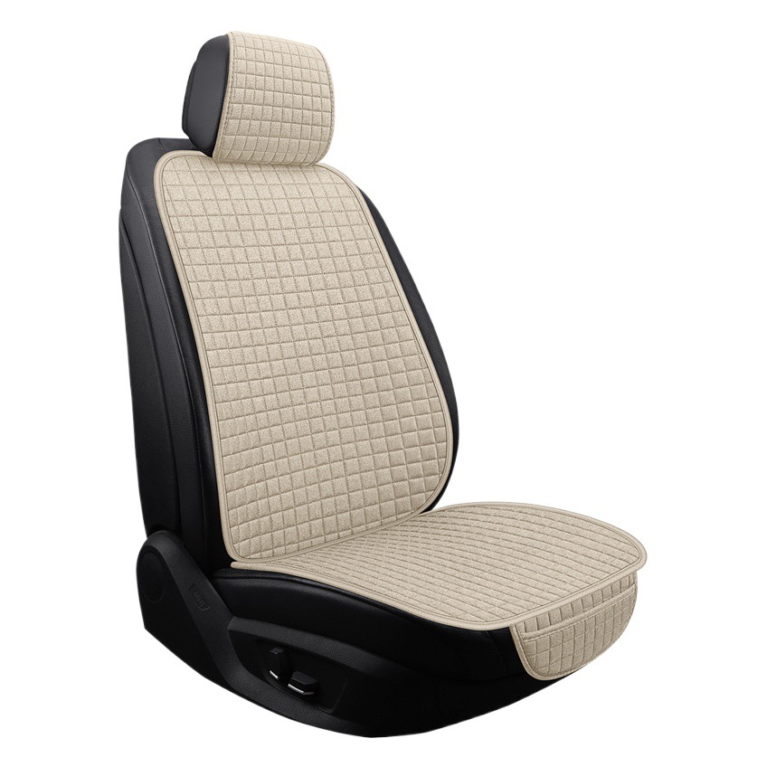 New style car seat cushion linen single seat + backrest + three-piece set five-seat four-season cushion breathable cushion
